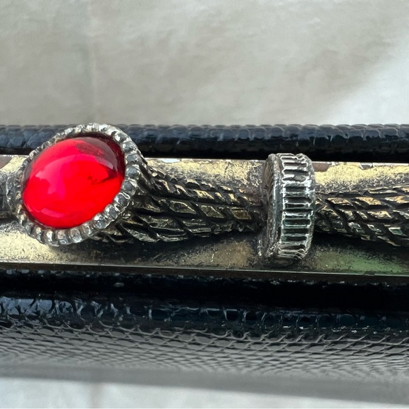 Vintage 1960s Black Leather Clutch